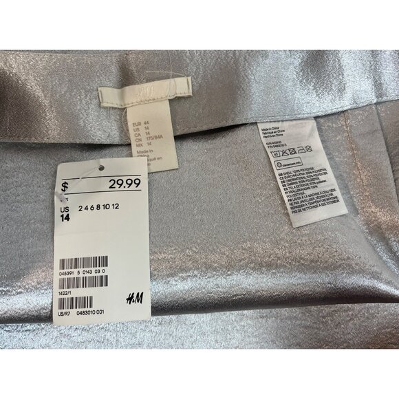 H&M Women's Grey Mermaid Knee Length Skirt Sz 14 - NWT - Picture 6 of 7